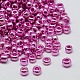 Hot Pink 8/0 Loose Electroplate Iris Round Spacer Glass Seed Beads X-SEED-A013-8-QC09-1