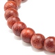 Bracelet extensible perles rondes bois naturel BJEW-JB07129-7