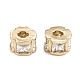 Brass Micro Pave Clear Cubic Zirconia Beads ZIRC-L101-07-2