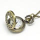 Сплав плоский круглыйс телефона кулон ожерелье кварц карманные часы X-WACH-N011-28-4