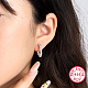 Boucles d'oreilles puces 925 anneau en argent rhodié RE2963-1-3