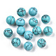 Runde synthetischen türkisfarbenen Perlen gefärbt G-Q450-11-1-1