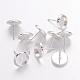 Silver Color Plated Brass Earring Settings X-IFIN-Q006-S-1
