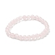 Naturelle quartz rose de perle bracelets extensibles BJEW-D446-B-11-5