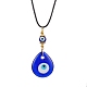 Ожерелья с подвеской в виде слезы лэмпворк и сглаза NJEW-JN04595-02-1