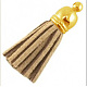 Golden Brass Suede Tassels for Cell Phone Straps Making FIND-H004-15G-1