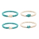 Synthetic Turquoise(Dyed) Ocean Theme Beaded Stretch Bracelet BJEW-JB08577-1