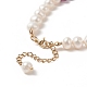 4 pz 4 stile natura misto pietre preziose e braccialetti di perline conchiglia con ciondoli a cuore per le donne BJEW-TA00242-4
