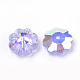 AB-Color Plated Flower Transparent Glass Beads GLAA-R160-08AB-2