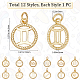 Beebeecraft 12 Constellation Zodiac Signs Charms 18K Gold Plated Flat Round Charms Pendant for DIY Making Bracelets Necklaces Earrings KK-BBC0002-12-2