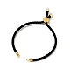 Наполовину готовые браслеты-слайдеры из скрученной миланской веревки FIND-G032-01G-06-2