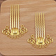 Flower Alloy Hair Comb Findings PW-WG61544-02-1