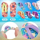 SUNNYCLUE 1 Box 50Pcs Flip Flop Charms Polymer Clay Cabochon Handmade Flower Printed Slipper Ornament Flat Back Cabochons Miniature Flip Flops for Crafts Jewelry Making Scrapbooking Embellishments CLAY-SC0001-48-3