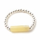 Natural Lemon Jade Column Beaded Finger Ring with Synthetic Hematite RJEW-JR00461-03-3