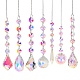 Décorations de pendentif en cristal de quartz HJEW-M007-05A-P-1