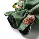 中国の錦のパッキングポーチ  巾着袋  裏地ランダムカラー  花模様の正方形  ミディアムアクアマリン  14x11.7x0.2cm ABAG-I008-01F-4