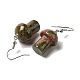 Boucles d'oreilles pendantes en forme de champignon avec pierres précieuses mélangées naturelles et synthétiques EJEW-E296-05P-B-3