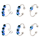 PandaHall Elite 6Pcs 3 Style Resin Evil Eye Spinning Beaded Open Cuff Rings Set RJEW-PH0001-10-1
