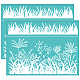 OLYCRAFT 2Pcs 11x8.6 Inch Grass Tussock Self-Adhesive Silk Screen Printing Stencil Blade Grass Silk Screen Stencil Reed Grass Reusable Mesh Stencils Transfer for DIY T-Shirt Fabric Painting DIY-WH0338-165-1