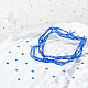 Dicosmétique 4 brins de perles mauvais œil perles de chalumeau faites à la main bleu foncé perles d'oeil rondes plates chaîne petites perles d'espacement en verre pour bracelet collier boucle d'oreille fabrication artisanale LAMP-DC0001-06B-4