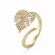 Brass Micro Pave Clear Cubic Zirconia Cuff Rings X-RJEW-Q164-014-NF-3