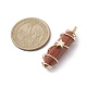 Natural Red Jasper Copper Wire Wrapped Pendants PALLOY-JF02535-04-2