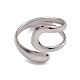 304 Stainless Steel Wire Knot Open Cuff Rings for Women RJEW-G285-34P-2