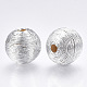 Perles de bois recouvertes de fil de cordon polyester X-WOVE-S117-10mm-06-1