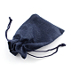 ポリエステル模造黄麻布包装袋巾着袋  ミッドナイトブルー  18x13cm X-ABAG-R005-18x13-12-3