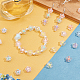 Sunnyclue 120 Stück 12 Farben transparente Acryl-Blumenperlen bunte glänzende Süßigkeiten-Blumenperlen Charms Mini lose Zwischenperlen elastischer Kristallfaden für Ohrring-Halskette-Armband-DIY-Herstellung DIY-SC0016-23-5