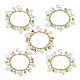 Set di braccialetti con ciondoli a forma di fiore di tromba e fiore di perle di vetro a 5 colori BJEW-JB08909-1