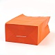 純色クラフト紙袋  ギフトバッグ  ショッピングバッグ  紙ひもハンドル付き  長方形  レッドオレンジ  33x26x12cm AJEW-G020-D-08-3