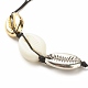 Braccialetti di perline intrecciati con conchiglia in acrilico e lega a 2 colori con malocchio a lume BJEW-JB08131-6