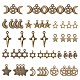 SUNNYCLUE 1 Box 72Pcs 12 Styles Moon Star Charms Galaxy Theme Antique Bronze Space Alloy Star of David Hexagram Hollow Flat Round Pendants for Jewelry Making Charms Bracelets Findings TIBEP-SC0001-88-1