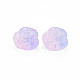 Perles de verre peintes à la cuisson transparentes bicolores GLAA-S190-022-B01-2