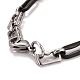 304 Stainless Steel Oval Link Chains Bracelet STAS-E160-08EBP-3
