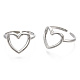 304 anneaux de manchette coeur creux en acier inoxydable RJEW-N038-122P-2