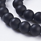 Chapelets de perle en pierre noire synthétique X-G-R345-10mm-38-1-3