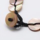 Flat Round Sea Shell Beads Necklaces NJEW-I032-01B-3