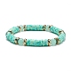 Round Imitation Jade & Handmade Polymer Clay Heishi Beads Stretch Bracelet BJEW-JB07454-6