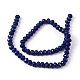 1 chapelet de perles rondelles en verre cristal de couleur bleu solide X-EGLA-F046A-04-2