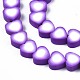 手作り樹脂粘土ビーズ連売り  ハート  暗紫色  8x8~9x4~5mm  穴：1.5mm  約40個/連  12.01インチ〜12.60インチ（30.5cm〜32cm） CLAY-S096-044A-3