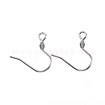 304 Stainless Steel Earring Hooks, with Horizontal Loop, Stainless Steel Color, 17x17.5x2.5mm, Hole: 2mm, Pin: 0.7mm