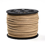 Cordón de gamuza sintética ecológico, encaje de imitación de gamuza, bronceado, 3.0x1.4mm, alrededor de 98.42 yarda (90 m) / rollo