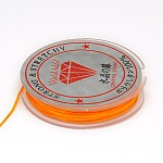 Flat Elastic Crystal String, String Cord Crystal Threads, Orange, 0.8mm, about 10.93 yards(10m)/roll