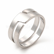 304 Stainless Steel Cuff Ring for Women RJEW-B027-16P