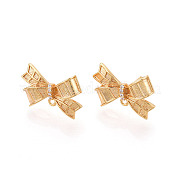 Латунные серьги-гвоздики из циркония KK-N263-15G