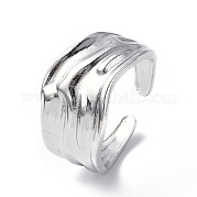 304 Stainless Steel Open Cuff Ring for Women RJEW-C046-09P