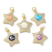 Латунные микропаве прозрачные подвески с фианитом KK-C045-23G