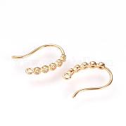 Brass Rhinestone Earring Hooks KK-R037-258G